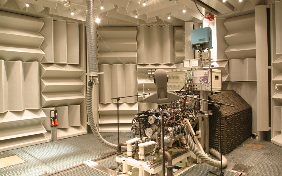 Engine noise test cells